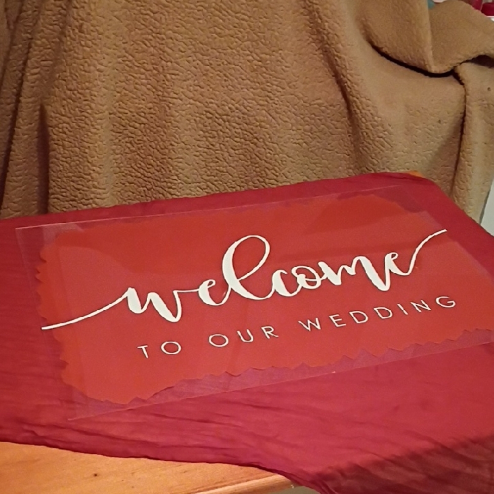 Red Welcome Wedding Sign